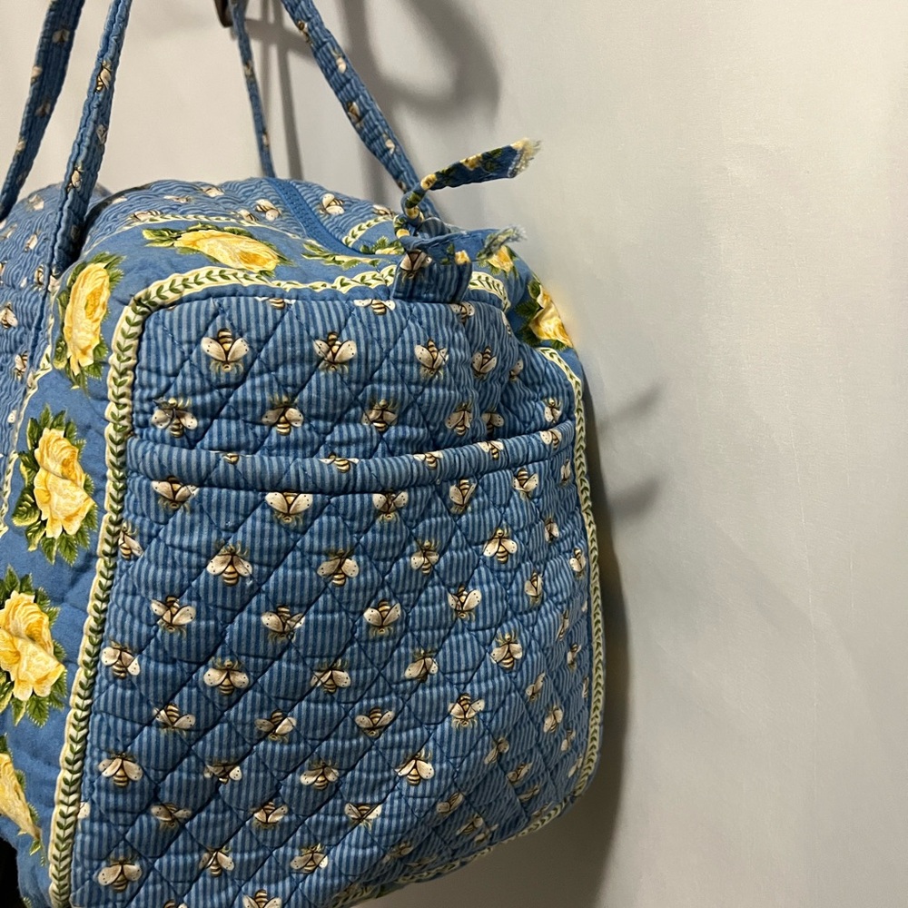 Vintage Vera Bradley Blue Floral Quilted Women's Bag - Picture 3 of 12